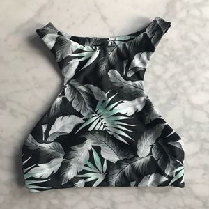 MIKOH Barbados Palm Print Bikini Top